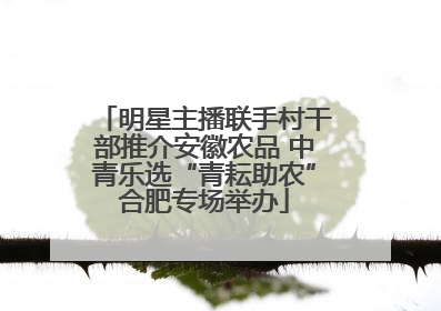 明星主播联手村干部推介安徽农品 中青乐选“青耘助农”合肥专场举办