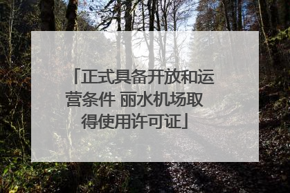 正式具备开放和运营条件 丽水机场取得使用许可证