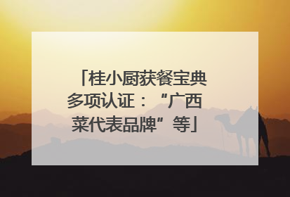 桂小厨获餐宝典多项认证：“广西菜代表品牌”等