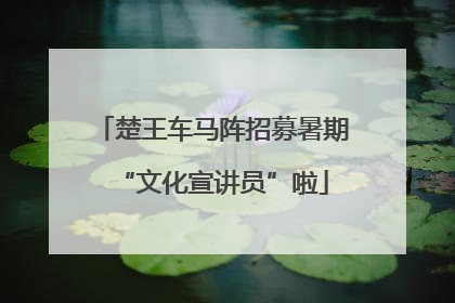 楚王车马阵招募暑期“文化宣讲员”啦