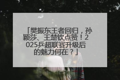 樊振东王者回归，孙颖莎、王楚钦点赞！2025乒超联赛升级后的魅力何在？