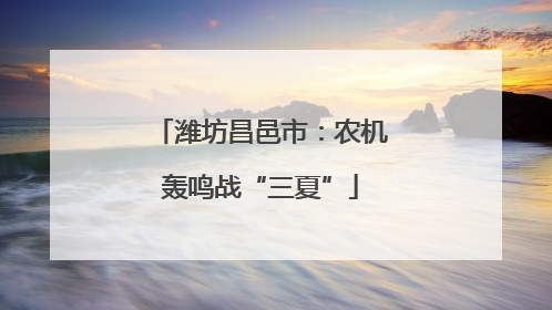 潍坊昌邑市：农机轰鸣战“三夏”