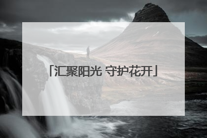 汇聚阳光 守护花开