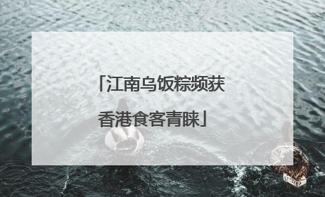 江南乌饭粽频获香港食客青睐