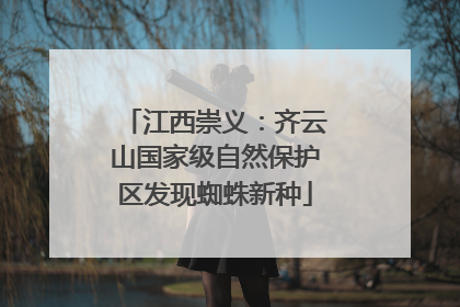 江西崇义：齐云山国家级自然保护区发现蜘蛛新种