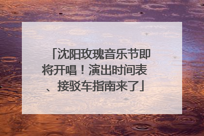 沈阳玫瑰音乐节即将开唱！演出时间表、接驳车指南来了