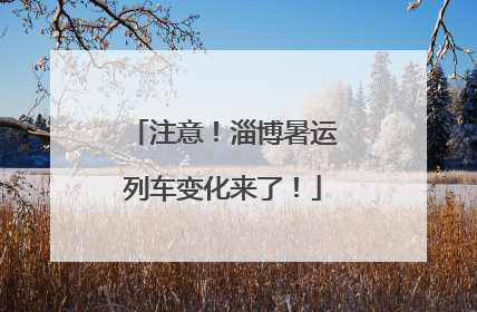 注意！淄博暑运列车变化来了！