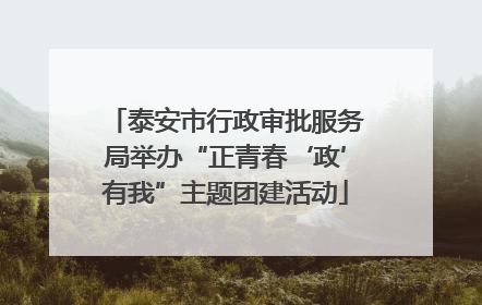泰安市行政审批服务局举办“正青春‘政’有我”主题团建活动