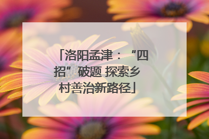 洛阳孟津：“四招”破题 探索乡村善治新路径