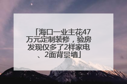 海口一业主花47万元定制装修，验房发现仅多了2样家电、2面背景墙