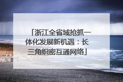浙江全省域抢抓一体化发展新机遇：长三角织密互通网络