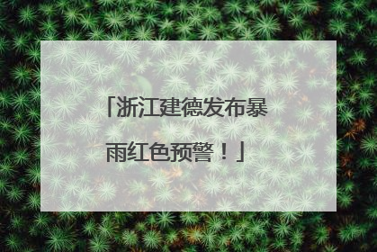 浙江建德发布暴雨红色预警！