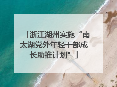 浙江湖州实施“南太湖党外年轻干部成长助推计划”