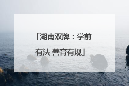 湖南双牌：学前有法 善育有规