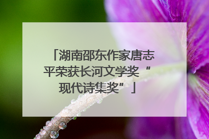 湖南邵东作家唐志平荣获长河文学奖“现代诗集奖”