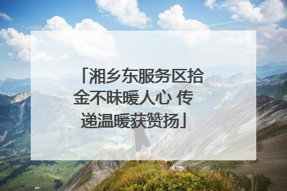 湘乡东服务区拾金不昧暖人心 传递温暖获赞扬