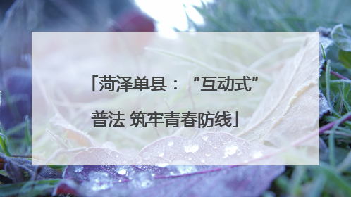菏泽单县：“互动式”普法 筑牢青春防线