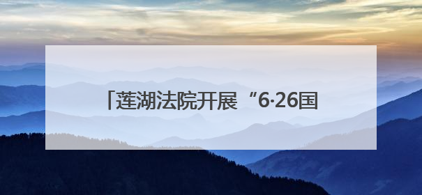莲湖法院开展“6·26国际禁毒日”主题宣传活动