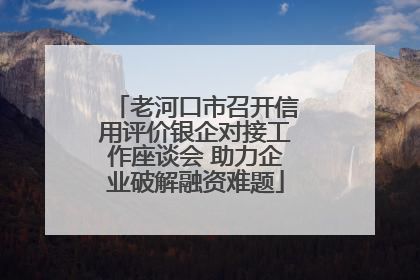 老河口市召开信用评价银企对接工作座谈会 助力企业破解融资难题