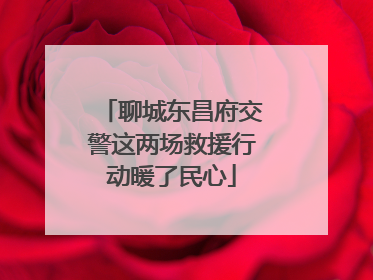 聊城东昌府交警这两场救援行动暖了民心