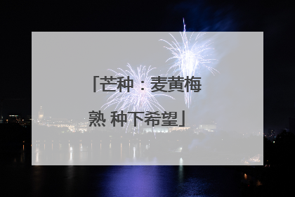 芒种：麦黄梅熟 种下希望