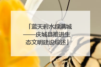蓝天碧水绿满城——庆城县推进生态文明建设综述