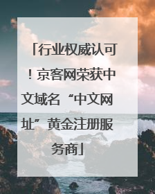 行业权威认可！京客网荣获中文域名“中文网址”黄金注册服务商