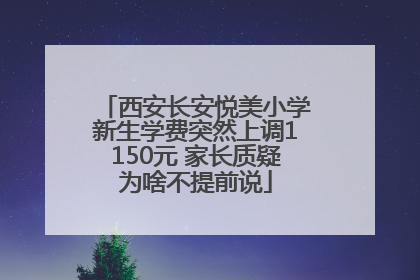 西安长安悦美小学新生学费突然上调1150元 家长质疑为啥不提前说