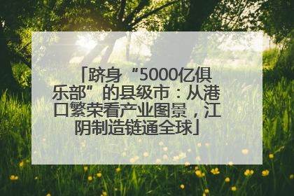 跻身“5000亿俱乐部”的县级市：从港口繁荣看产业图景，江阴制造链通全球