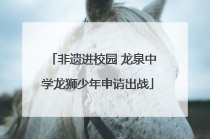 非遗进校园 龙泉中学龙狮少年申请出战