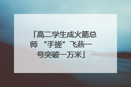 高二学生成火箭总师 “手搓”飞燕一号突破一万米