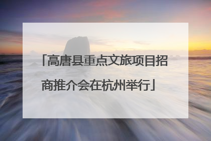 高唐县重点文旅项目招商推介会在杭州举行