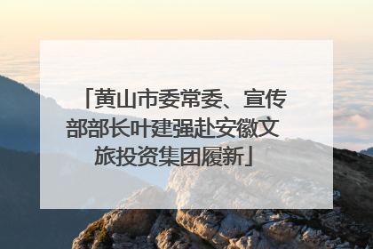 黄山市委常委、宣传部部长叶建强赴安徽文旅投资集团履新