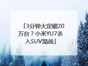 3分钟大定破20万台？小米YU7杀入SUV混战