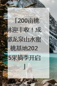 200亩桃林迎丰收！成都龙泉山水蜜桃基地2025采摘季开启