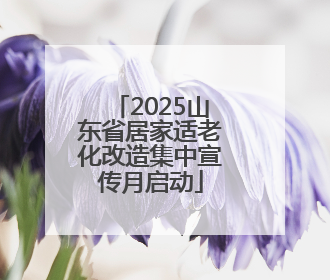 2025山东省居家适老化改造集中宣传月启动