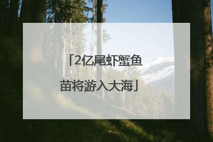 2亿尾虾蟹鱼苗将游入大海