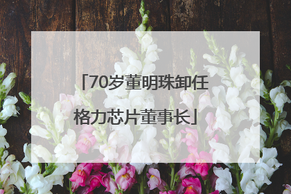 70岁董明珠卸任格力芯片董事长