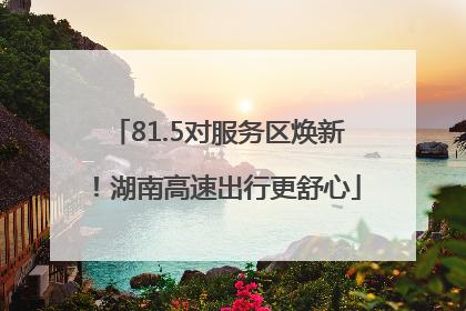 81.5对服务区焕新！湖南高速出行更舒心