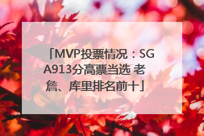 MVP投票情况：SGA913分高票当选 老詹、库里排名前十